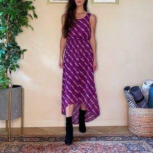 Printed maxi dress with keyhole back